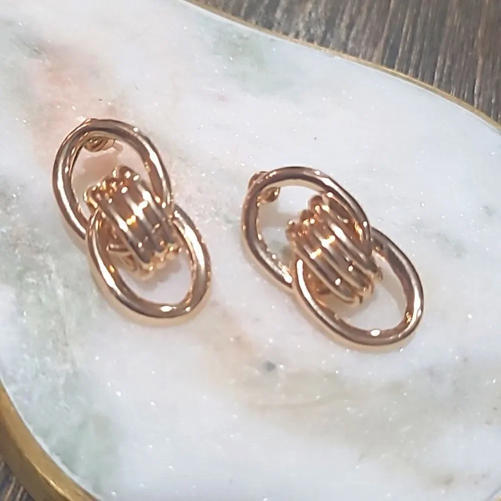 ♡♡♡ Oversized  Chain Link Statement Earring in Gold Tone